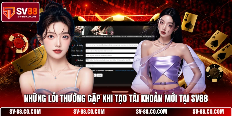 Những lỗi thường gặp khi tạo tài khoản mới tại SV88